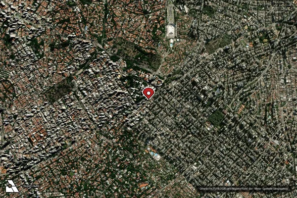 Imagem de satélite de Infração Ambiental em São Paulo - SP (marcador da localização)
