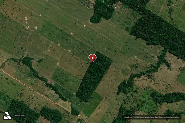 Imagem de satélite de Infração Ambiental em Porto Velho - RO (marcador da localização)