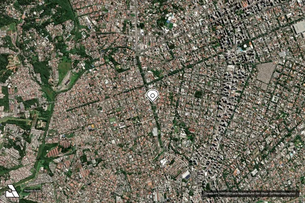 Imagem de satélite de Infração Ambiental em Curitiba - PR (marcador da localização)