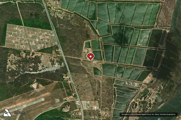 Imagem de satélite — Embargo IBAMA — Infração Ambiental - Aracati/CE