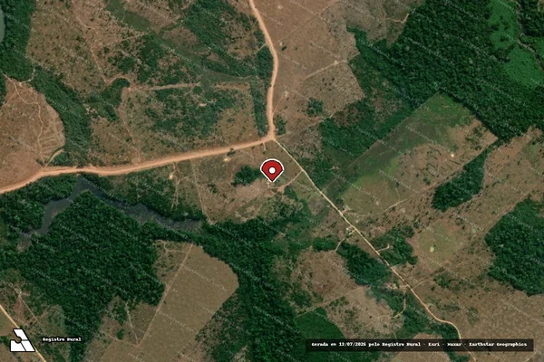 Imagem de satélite de Infração da Flora em Machadinho D'Oeste - RO (marcador da localização)