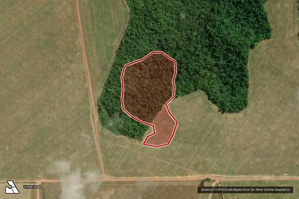 Imagem de satélite — Embargo IBAMA — Infração Ambiental - Rondon do Pará/PA