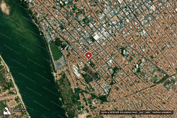 Imagem de satélite de Infração Ambiental em Imperatriz - MA (marcador da localização)