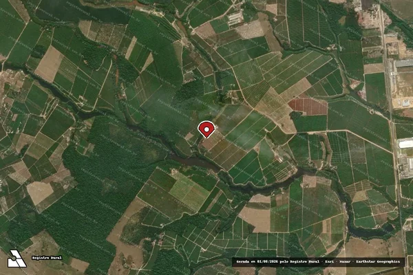 Imagem de satélite de Infração da Fauna em Linhares - ES (marcador da localização)