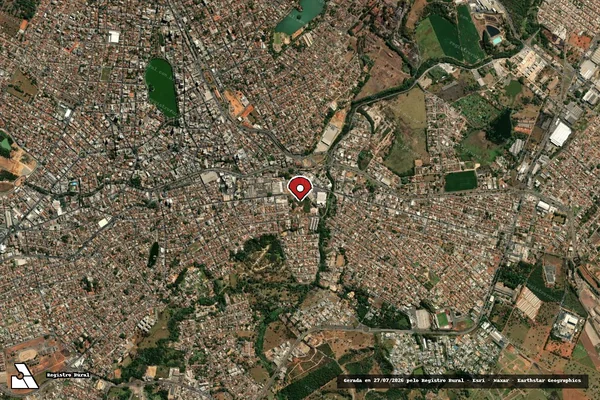 Imagem de satélite de Infração da Flora em Sete Lagoas - MG (marcador da localização)