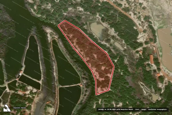 Imagem de satélite — Embargo IBAMA — Infração da Flora — Aracati/CE