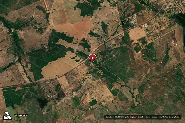Imagem de satélite de Infração Ambiental em Alvorada - TO (marcador da localização)