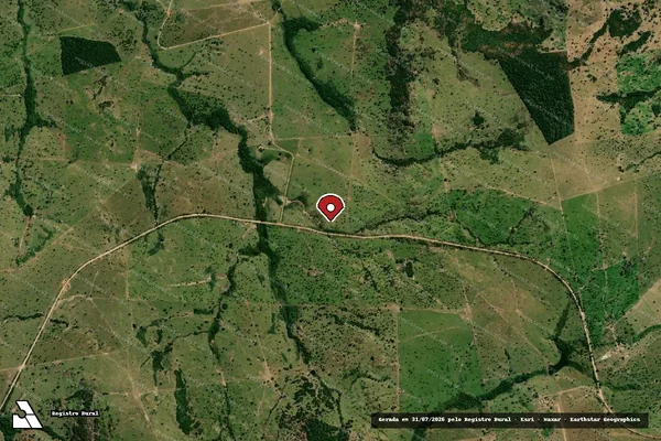 Imagem de satélite de Infração Ambiental em Vale de São Domingos - MT (marcador da localização)