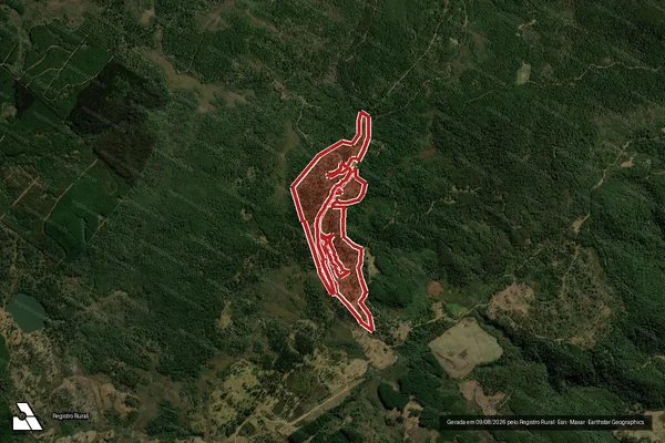 Imagem de satélite — Embargo IBAMA — Infração da Flora - General Carneiro/PR
