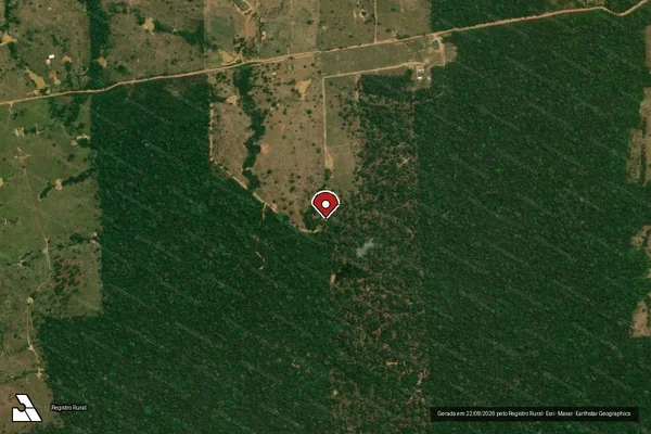 Imagem de satélite de Infração Ambiental em Porto Velho - RO (marcador da localização)