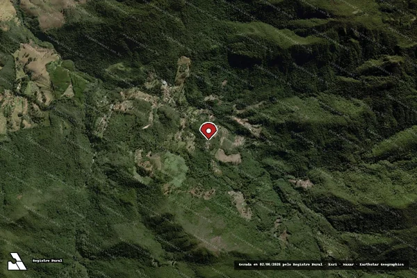 Imagem de satélite de Infração Ambiental em Itamonte - MG (marcador da localização)