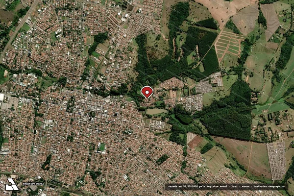 Imagem de satélite de Infração Ambiental em Avaré - SP (marcador da localização)
