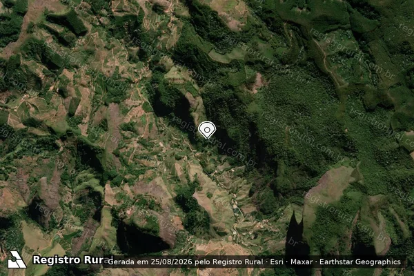 Imagem de satélite de Infração Ambiental em Conceição do Castelo - ES (marcador da localização)
