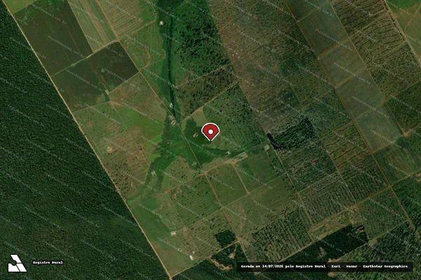 Imagem de satélite de Infração Ambiental em Vila Bela da Santíssima Trindade - MT (marcador da localização)