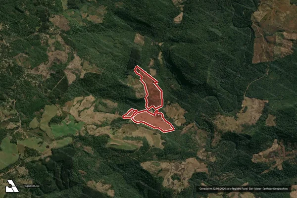 Imagem de satélite — Embargo IBAMA — Infração da Flora - Pinhão/PR