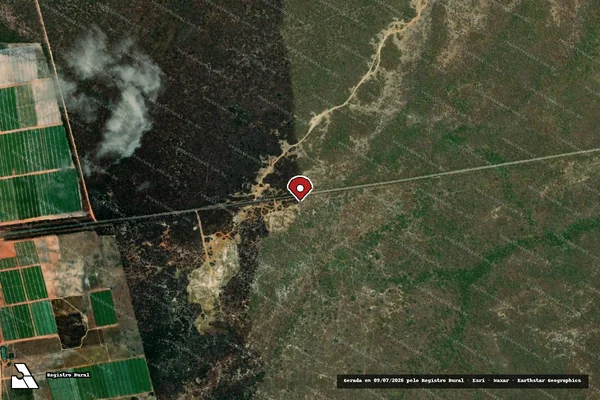 Imagem de satélite — Embargo IBAMA — Infração Ambiental - Afonso Bezerra/RN