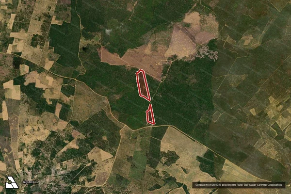 Imagem de satélite — Embargo IBAMA — Infração da Flora — Cândido Sales/BA