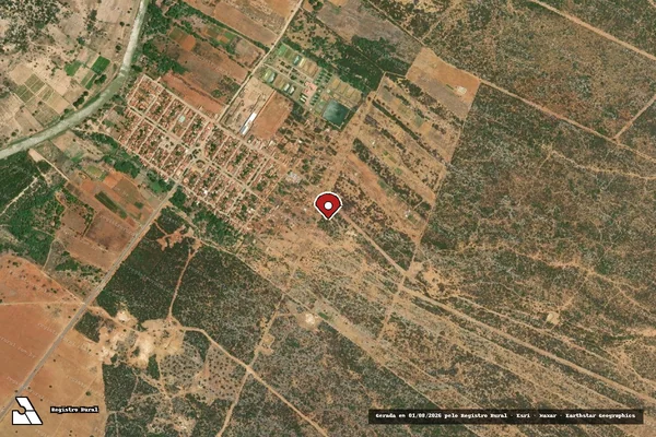 Imagem de satélite de Infração da Flora em Xique-Xique - BA (marcador da localização)