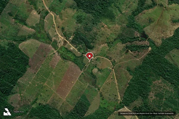 Imagem de satélite de Infração Ambiental em Machadinho D'Oeste - RO (marcador da localização)