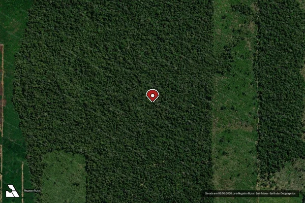 Imagem de satélite de Infração da Flora em Candeias do Jamari - RO (marcador da localização)