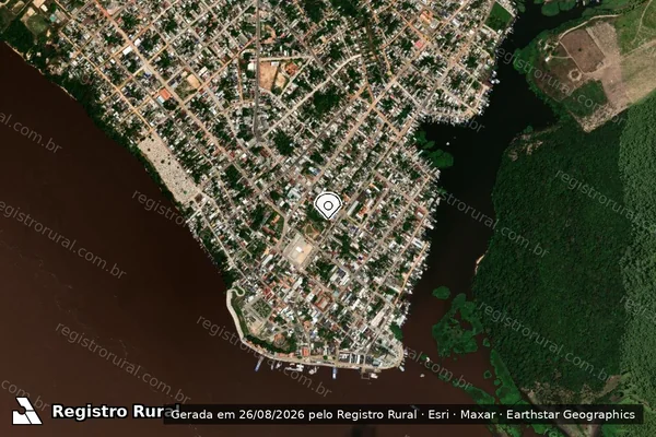 Imagem de satélite de Infração da Flora em Curuá - PA (marcador da localização)