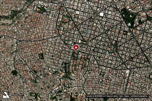 Imagem de satélite de Infração Ambiental em Sabará - MG (marcador da localização)