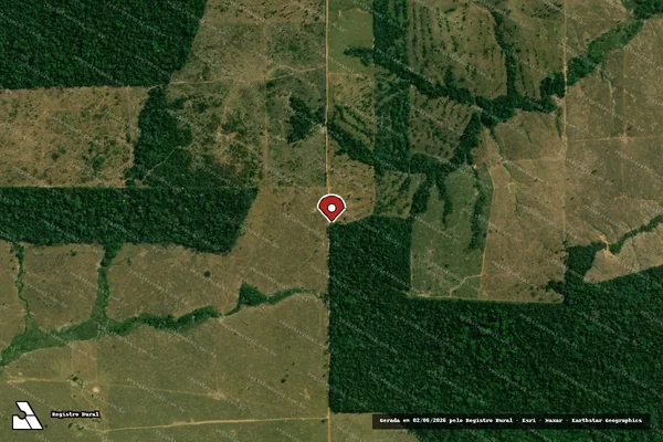 Imagem de satélite de Infração da Flora em Campo Novo de Rondônia - RO (marcador da localização)