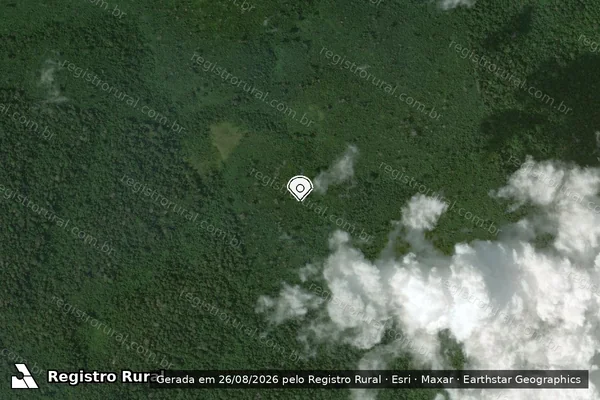Imagem de satélite de Infração Ambiental em Placas - PA (marcador da localização)