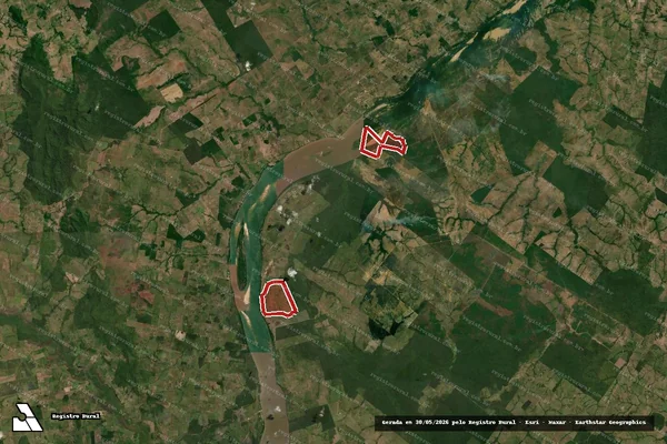 Imagem de satélite — Embargo Ambiental — Santa Fé do Araguaia/TO