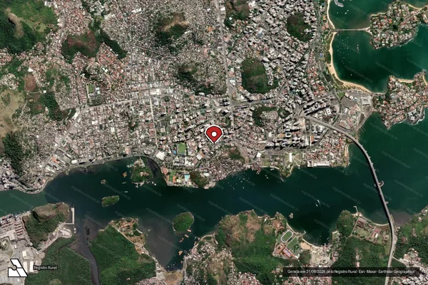 Imagem de satélite de Infração da Fauna em Vitória - ES (marcador da localização)