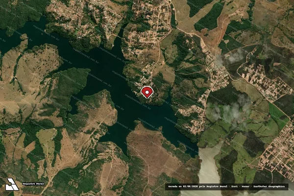 Imagem de satélite de Infração da Flora em Alexânia - GO (marcador da localização)