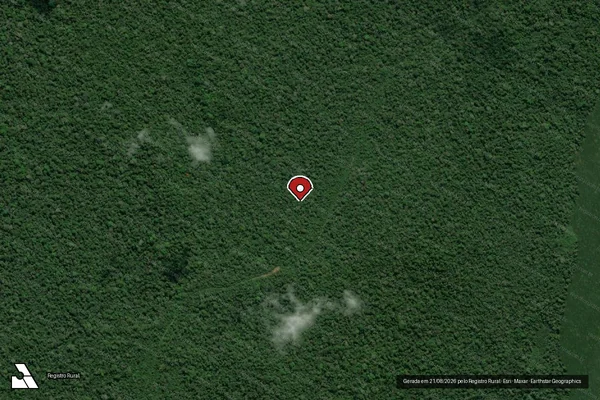 Imagem de satélite de Infração Ambiental em Santarém - PA (marcador da localização)