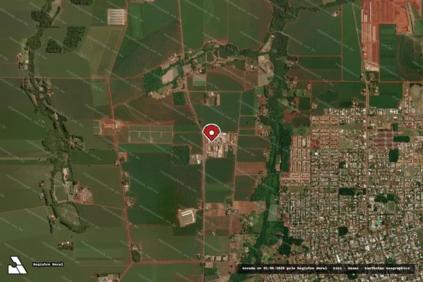 Imagem de satélite de Infração Ambiental em Palotina - PR (marcador da localização)