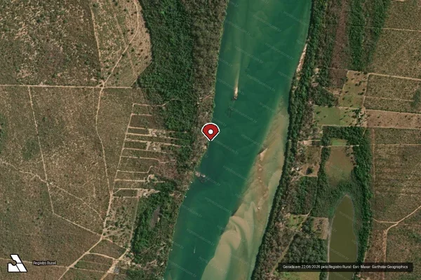 Imagem de satélite — Embargo IBAMA — Infração Ambiental - Peixe/TO
