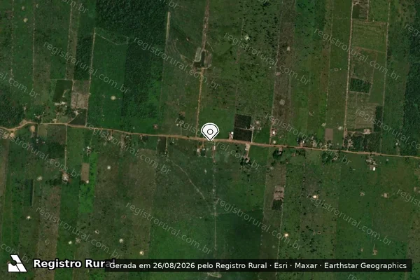 Imagem de satélite de Infração da Flora em Porto Velho - RO (marcador da localização)