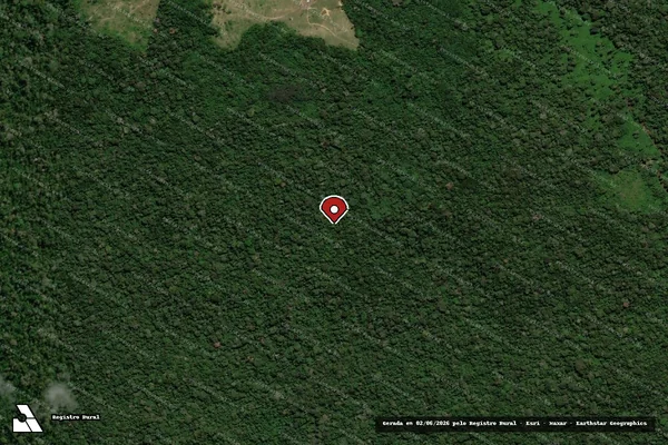 Imagem de satélite de Infração da Flora em Manoel Urbano - AC (marcador da localização)