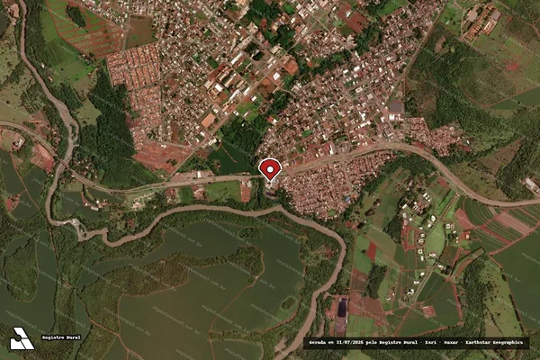 Imagem de satélite de Infração Ambiental em Jataí - GO (marcador da localização)