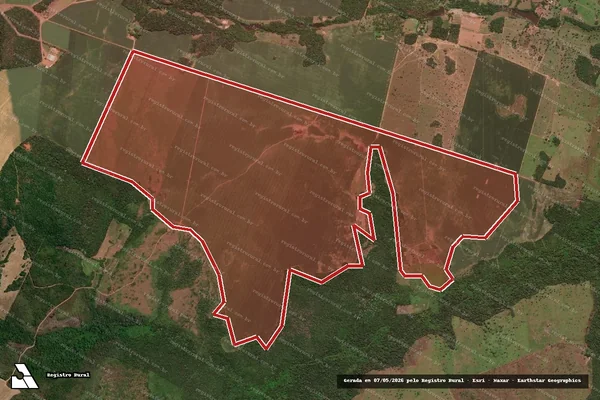 Imagem de satélite — Embargo IBAMA — Infração Ambiental — Nova Rosalândia/TO