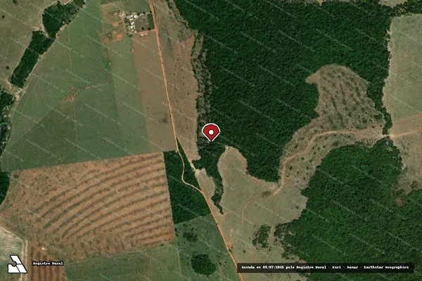 Imagem de satélite de Infração da Flora em Novo Horizonte do Norte - MT (marcador da localização)