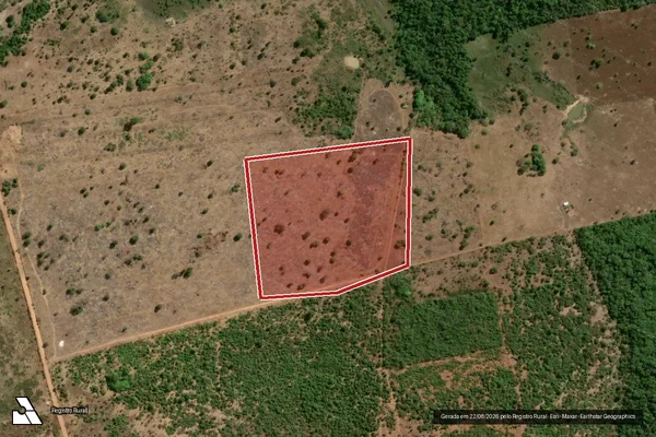 Imagem de satélite — Embargo IBAMA — Desmatamento - Santa Cruz do Xingu/MT
