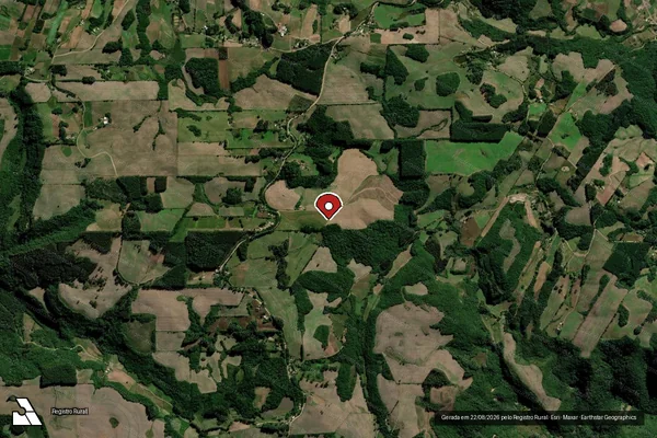 Imagem de satélite de Infração Ambiental em Cerro Grande - RS (marcador da localização)
