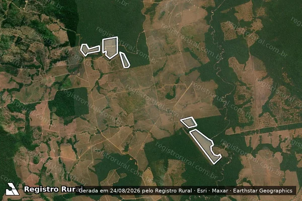 Imagem de satélite de Infração da Flora em Nova Bandeirantes - MT