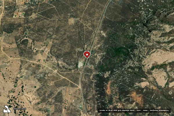 Imagem de satélite de Infração da Flora em Catingueira - PB (marcador da localização)