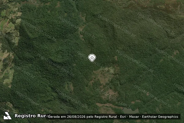 Imagem de satélite de Infração Ambiental em Matos Costa - SC (marcador da localização)