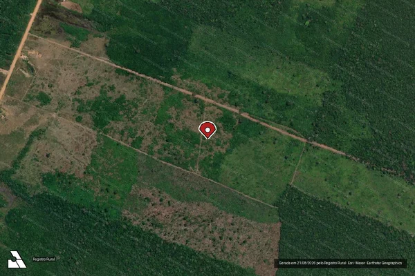 Imagem de satélite de Infração da Flora em Humaitá - AM (marcador da localização)