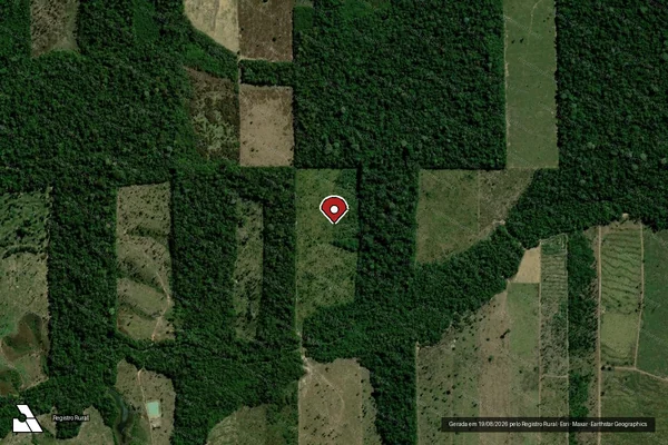Imagem de satélite de Infração da Flora em Machadinho D'Oeste - RO (marcador da localização)