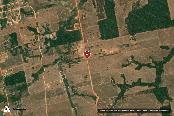 Imagem de satélite de Infração Ambiental em Nova Monte Verde - MT (marcador da localização)