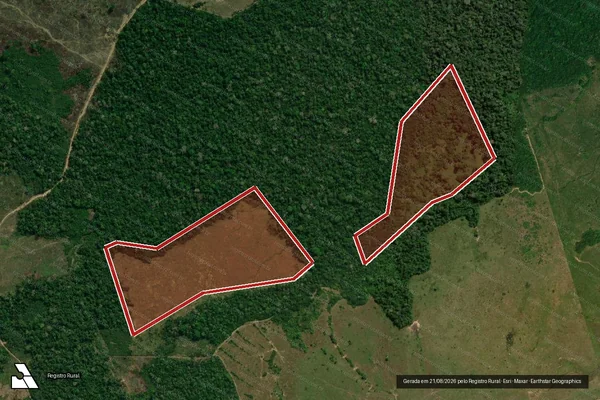 Imagem de satélite de Infração Ambiental em Boca do Acre - AM