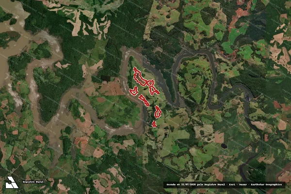 Imagem de satélite — Embargo IBAMA — Infração da Flora - Florianópolis/SC