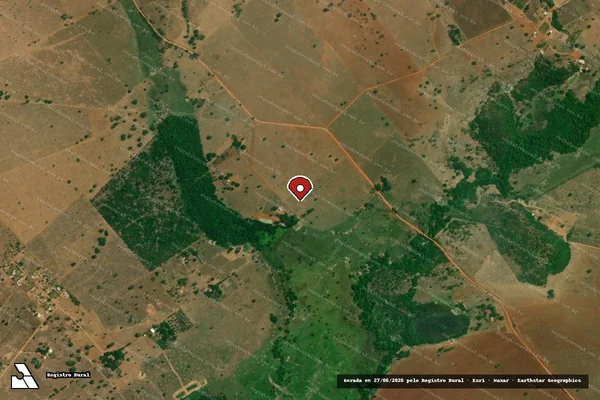 Imagem de satélite de Infração Ambiental em Confresa - MT (marcador da localização)